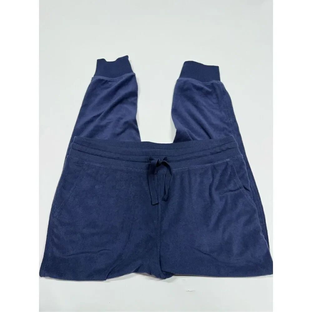 Encore by Idina Menzel Navy Blue Terry Jogger Size Petite Small  NWOT